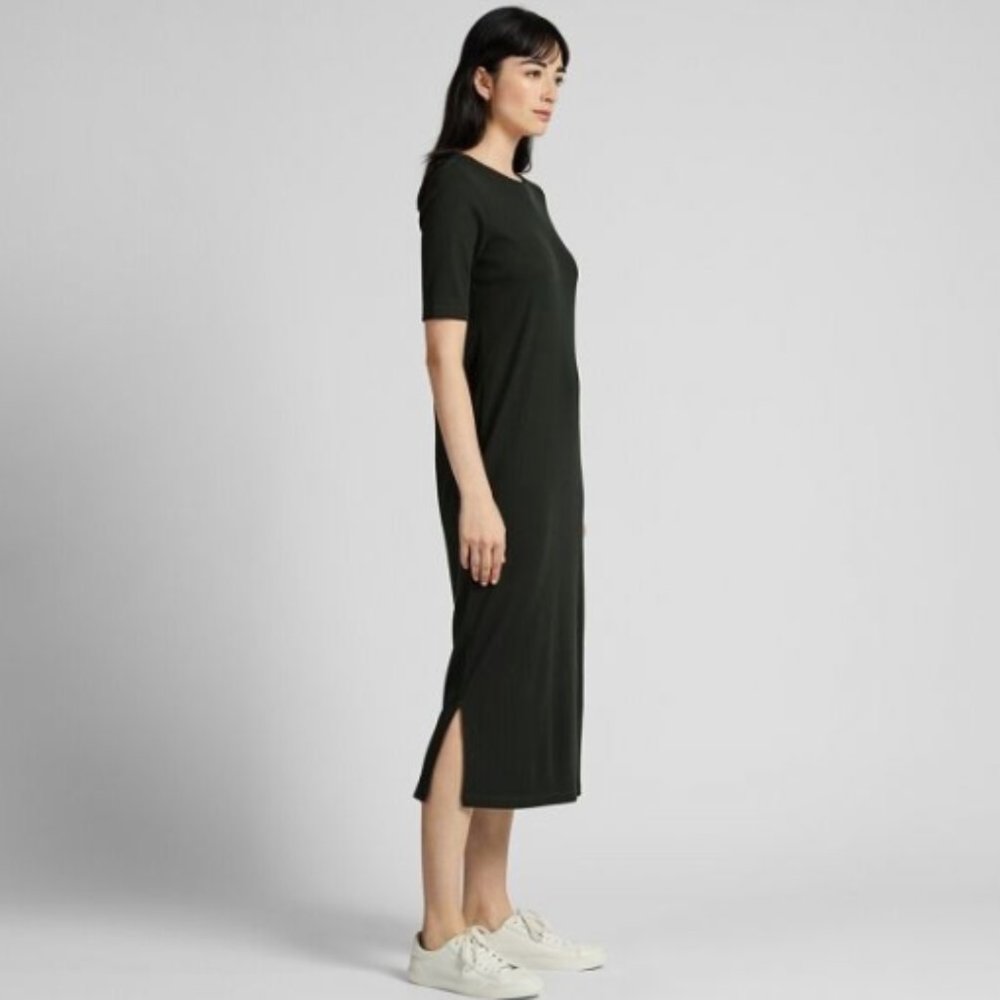 Uniqlo Midi Ribbed T-Shirt Dress - L